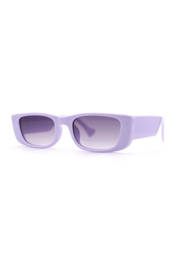 Child Size Girls Mod Rectangle Cat Eye Fashion Plastic Sunglasses Lavender - Smoke