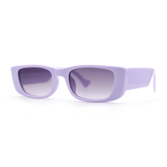 Child Size Girls Mod Rectangle Cat Eye Fashion Plastic Sunglasses Lavender - Smoke