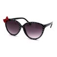 thumbnail image 1 of Child Size Girls Plastic Ribbon Trim Thin Cat Eye Sunglasses Black Smoke, 1 of 4