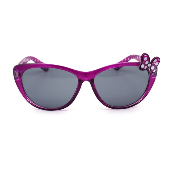 Child Size Girls Polka Dot Bow Pin Mod Plastic Cat Eye Sunglasses Purple Black