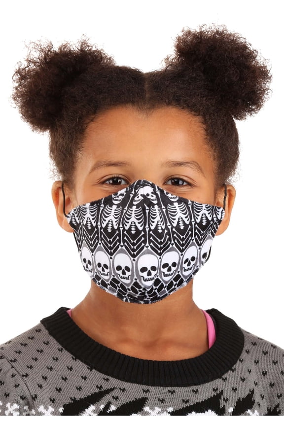 Child Skeleton Pattern Sublimated Face Mask