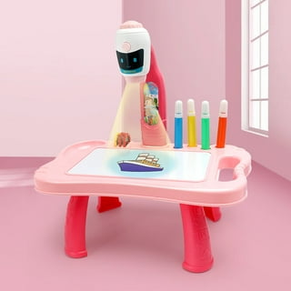 Drawing Art Projector Table for Kids Trace and Draw 34 Pcs, Dinosaur Board (Pink) Mundo Toys
