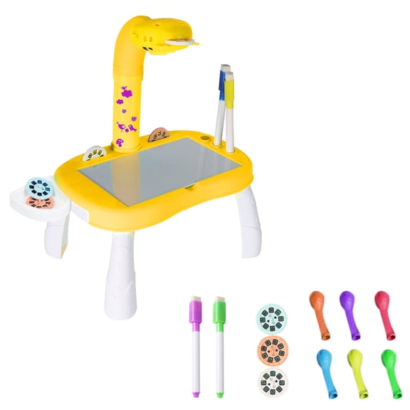 Child Smart Projector Desk With Light & Music Learning Painting Machine Toy 5ML Toddler Crafts