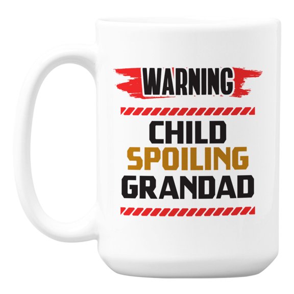 Child Spoiling Grandad White Ceramic Coffee & Tea Mug for a Grandpa (15oz)