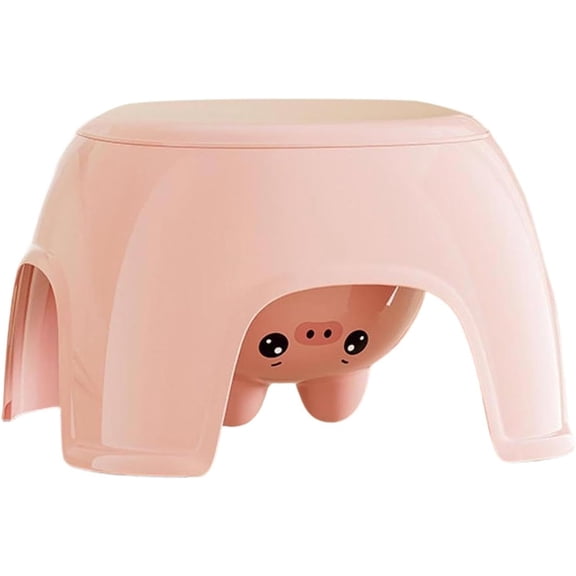 Child Step Stool with Foot Rest, Versatile Shower Room Stool, Pink