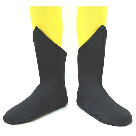 Child Superhero Boot Tops Shoe Covers Black Costume Accessory Super Hero Heroine Kids Dress Up Boys Girls Unisex One Size