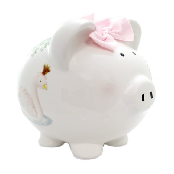 Child To Cherish Serena The Swan Bank - One Piggy Bank 7.5 Inch, Ceramic - Baby Money Save 36898