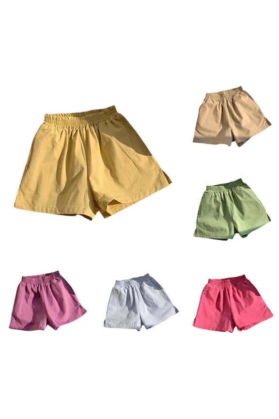 Child Toddler Boys Girls Elastico Shorts Casual Summer Holiday Solid Shorts Kid Skirts with Shorts underneath for Girls Girls Summer Clothes Kid Short Girl