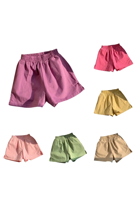 Child Toddler Boys Girls Elastico Shorts Casual Summer Holiday Solid Shorts Kid Skirts with Shorts underneath for Girls Girls Summer Clothes Kid Short Girl