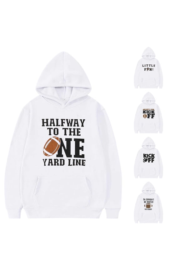 Child Toddler Boys Girls Long Sleeve Rugby Football Letter Prints Warm Hoodie Pullover Tops Kids Outfits Sweat Suit Jackets for Boys 7-8 Years