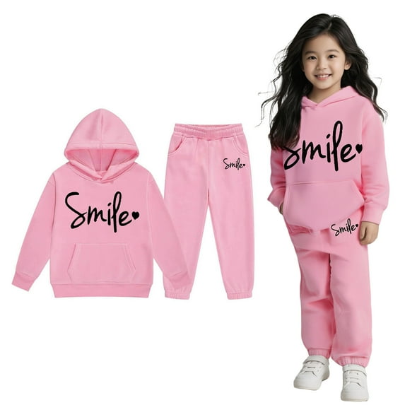 Child Tracksuit Athletic Sweatsuits Sets 2 Piece Long Sleeve Pink Sweatshirt Jogger Set Fall Winter Clothes Boys Athletic Sets4-5 Years