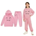 thumbnail image 1 of Child Tracksuit Athletic Sweatsuits Sets 2 Piece Long Sleeve Pink Tracksuit Hoodie Jogging Pants Warm Fall Winter Clothes 4-5 Years Old Girl Clothes, 1 of 7