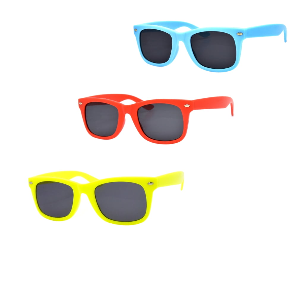 Child Unisex Color Frame Sunglasses 3 Set