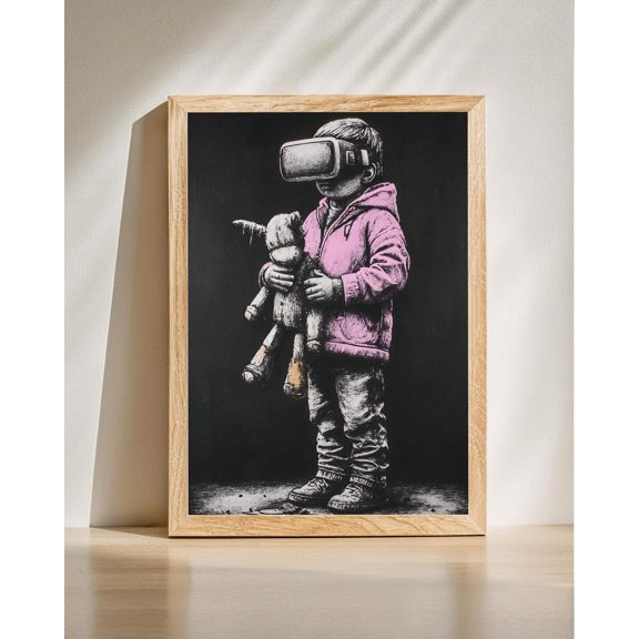 Child Virtual Reality Modern Tech Bedroom Wall Art Poster