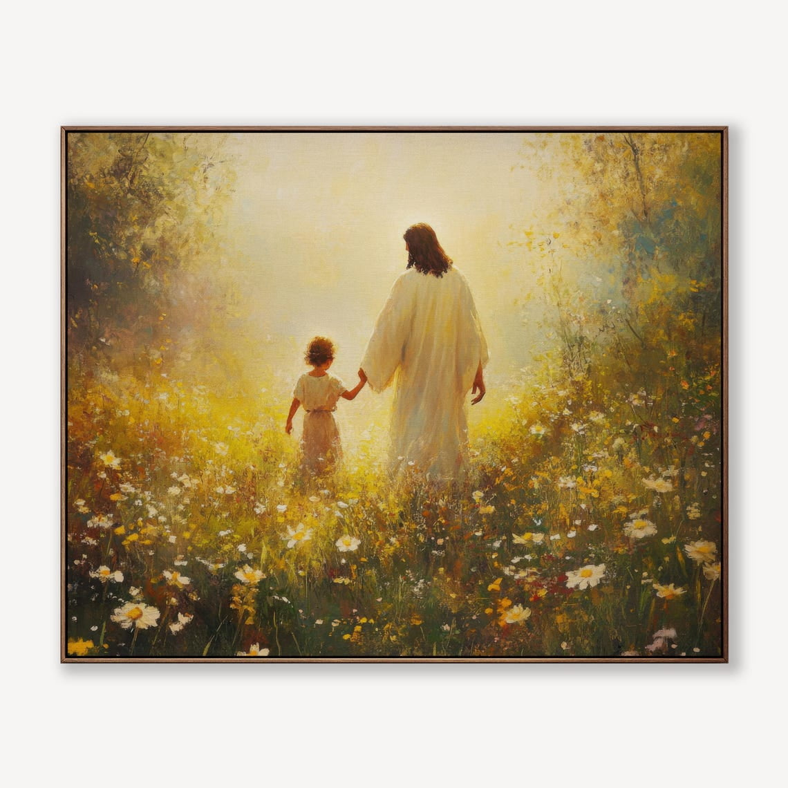 Child Walking With Jesus Baptism Nursery Wall Art Wall Decor Baby Room ...