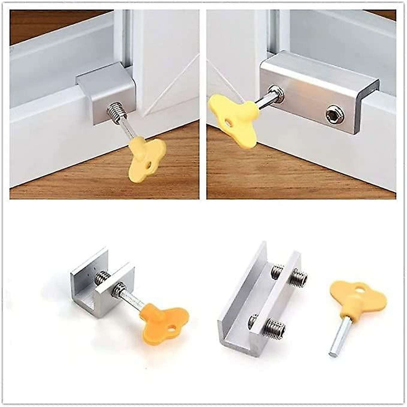 Child Window Safety Locks Sliding Door Lock Aluminum Alloy 5 Pcs