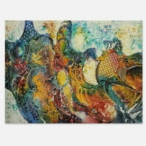 Child With Mother With Batik 12 in x 8 in Painting Canvas Art Print, by Designart