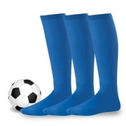 Child Youth Unisex Baseball Soccer Team Sports Cushion Acrylic Socks 3 Pair Royal Blue