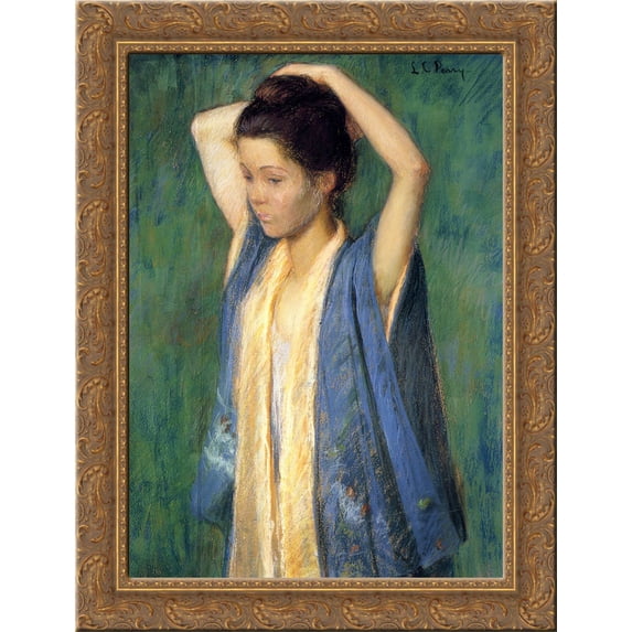 Child in Kimono 24x18 Gold Ornate Wood Framed Canvas Art by Lilla Cabot Perry