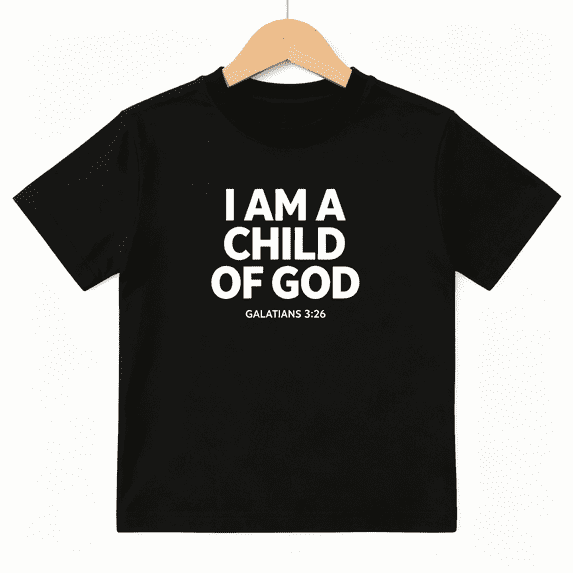 Child of God Bible Boys Graphic Print T-Shirt, Christian Faith Verse Top 100% Cotton Kids Short Sleeve Tee