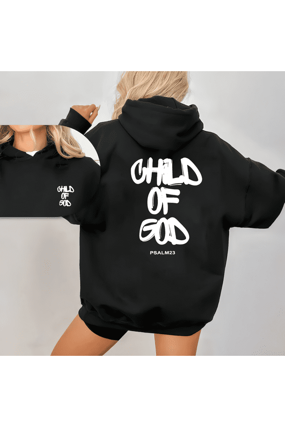 "Child of God" Black Religious Graphic Tee | Women's Faith-Inspired Casual Top | Plus Size S-5XL Religious Print
