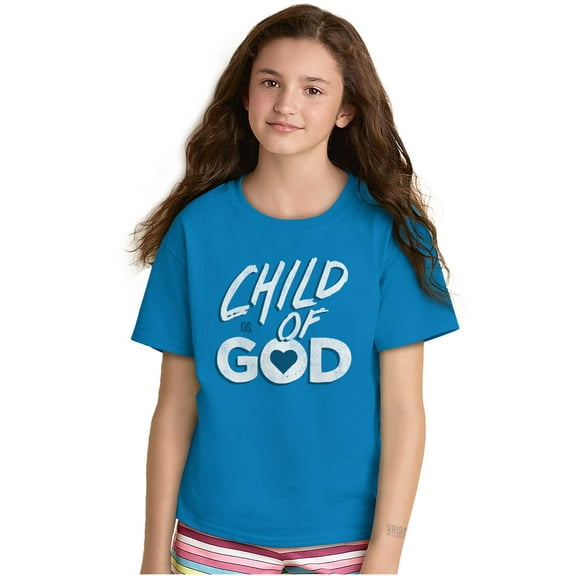 Child of God Christian Faith Bible Girls Kids T Shirt Tees Teen Brisco Brands L