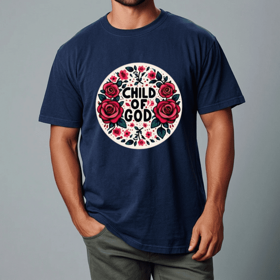 Child of God and Roses Spiritual Identity Floral Theme Unisex T-Shirt,S ...