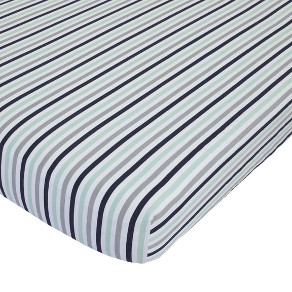 Child of Mine 100% Cotton Fitted Crib Sheets, Grey Stripes