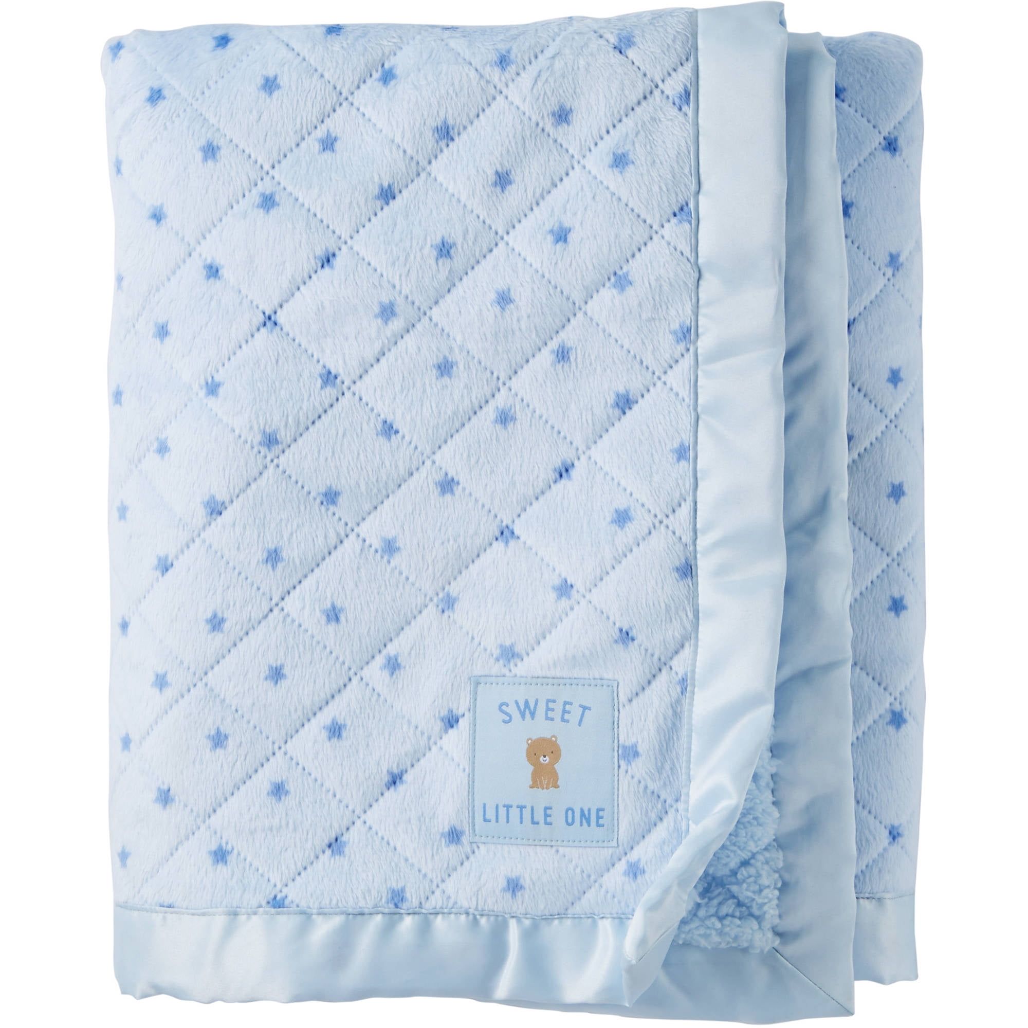 Child of Mine Newborn Quilted Baby Blanket, Blue