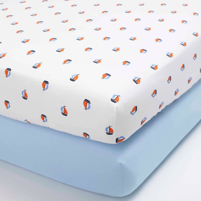 Child of Mine by Carter's Captain Cutie Set of 2 Fitted Crib Sheets