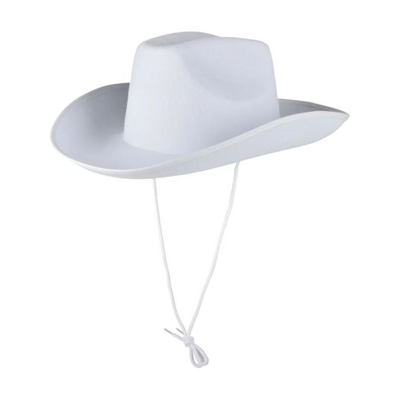 Child's Country White Cowboy Hat With String Costume Accessory