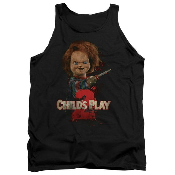 Child's Play 2 Here's Chucky Adult Tank Top Black