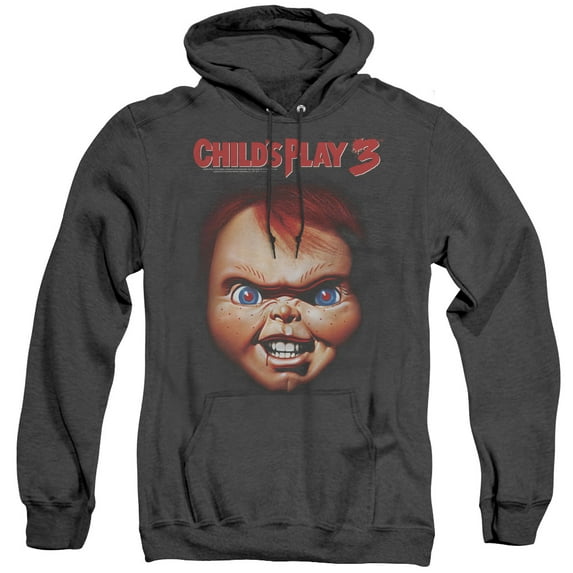 Child's Play 3 Chucky Adult Heather Hoodie Sweatshirt Black