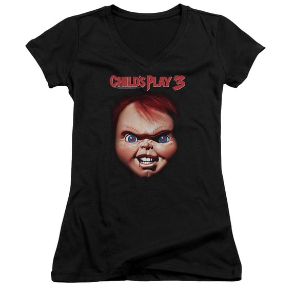 Child's Play 3 Chucky Junior Women's T-Shirt V-Neck Black