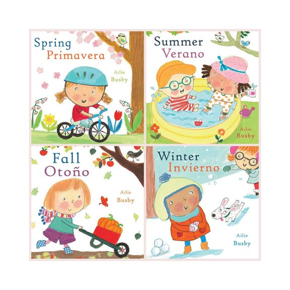 Child's Play Books Seasons/Estaciones Bilingual English/Spanish Books, Set of 4