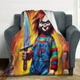 thumbnail image 1 of Child's Play Chucky Flannel Blankets Soft Plush Throw Blanket Fuzzy Cozy Luxury Air Conditioner Blanket for Bedroom Sofa 30"x40", 1 of 8