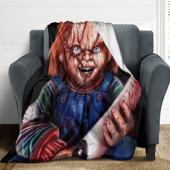 Child's Play Chucky Flannel Blankets Soft Plush Throw Blanket Fuzzy Cozy Luxury Air Conditioner Blanket for Bedroom Sofa 40"x50"