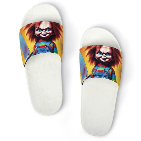 Child's Play Chucky Home Slippers Non Slip Bathroom Open Toe Shoes Lightweight Slide Slippers Sandals 37(235mm)