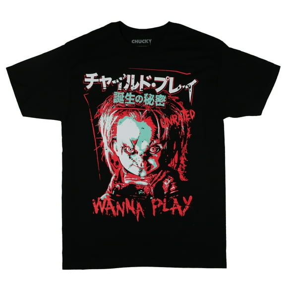 Child's Play Chucky T-Shirt Men's Wanna Play Short Sleeve 3D Poster Top