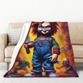 thumbnail image 1 of Child's Play Chucky Throw Blanket 50"X70" Air Conditioning Blanket Quilt Soft Cozy Bed Flannel Blanket For Couch Sofa Travel Camping, 1 of 9
