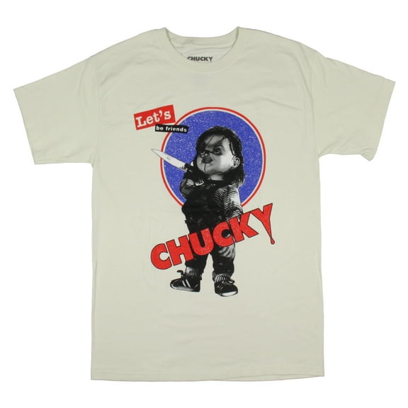Child's Play Men's Chucky Let's Be Friends Adult Graphic Print T-Shirt
