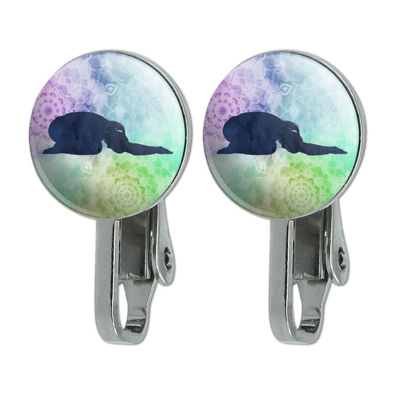 Child's Pose Yoga Novelty Clip-On Stud Earrings