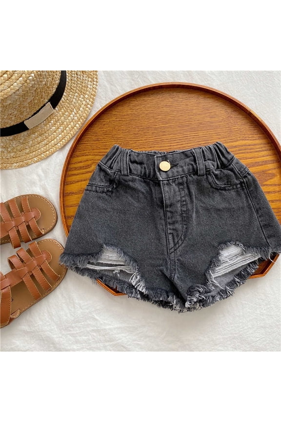 Child's Summer Solid Girls Baby Botton Short Pants Denim Cute Shorts Overalls Leather Leggings For Girl Summer Pants For Girl tummy control panties