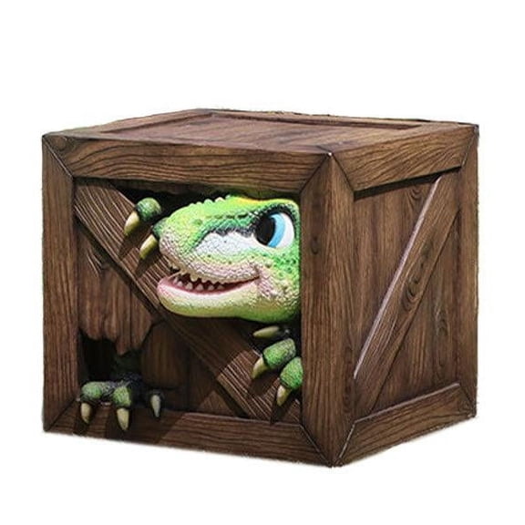 Child's Velociraptor Crate Table Statue