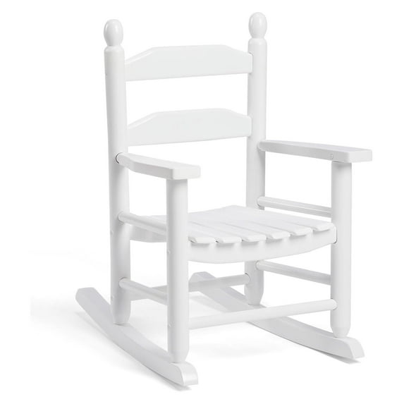 Child's Wood Porch Rocker - Perfect for Indoor or Outdoor All Weather Porch Rocker for Garden,Lawn,Balcony,Backyard and Patio Porch Rocker Use - Suitable for 3-7 Years Old(White)