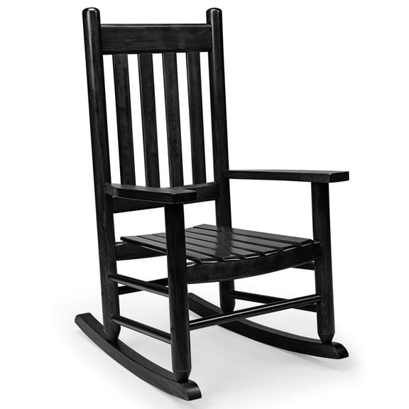 Child's Wood Porch Rocker - Perfect for Indoor or Outdoor All Weather Porch Rocker for Garden,Lawn,Balcony,Backyard, Use - Suitable for 6-10 Years Old (Blcak)