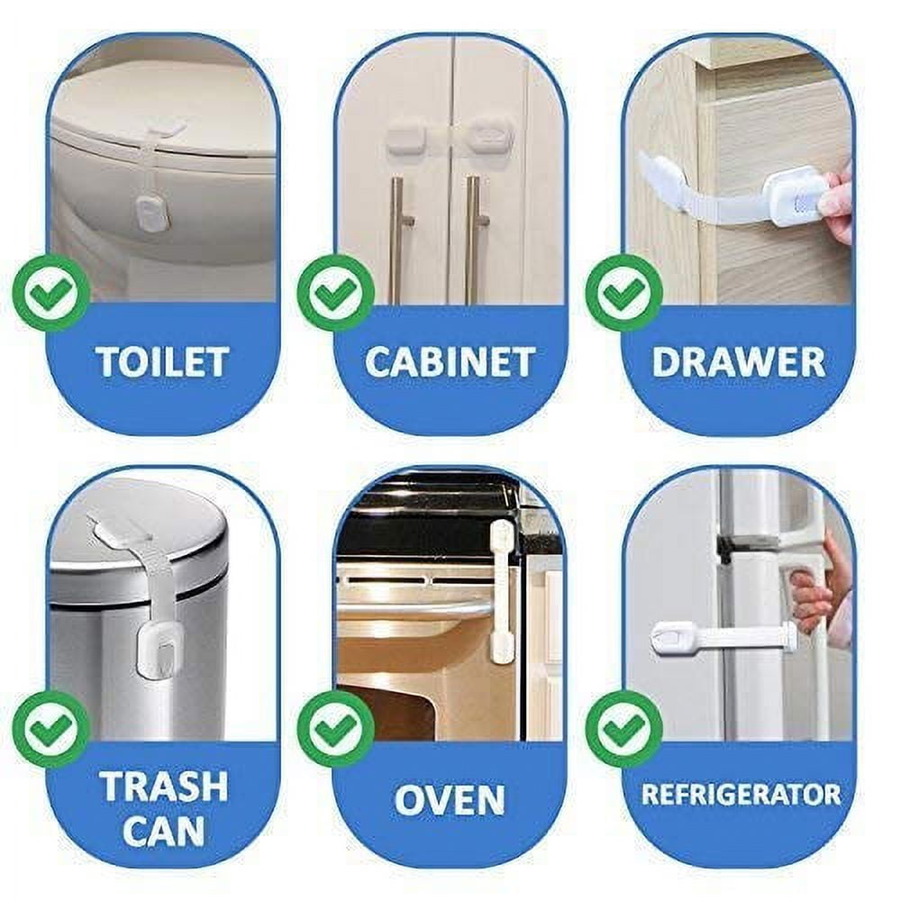 Child safety belt locks for refrigerators, drawers