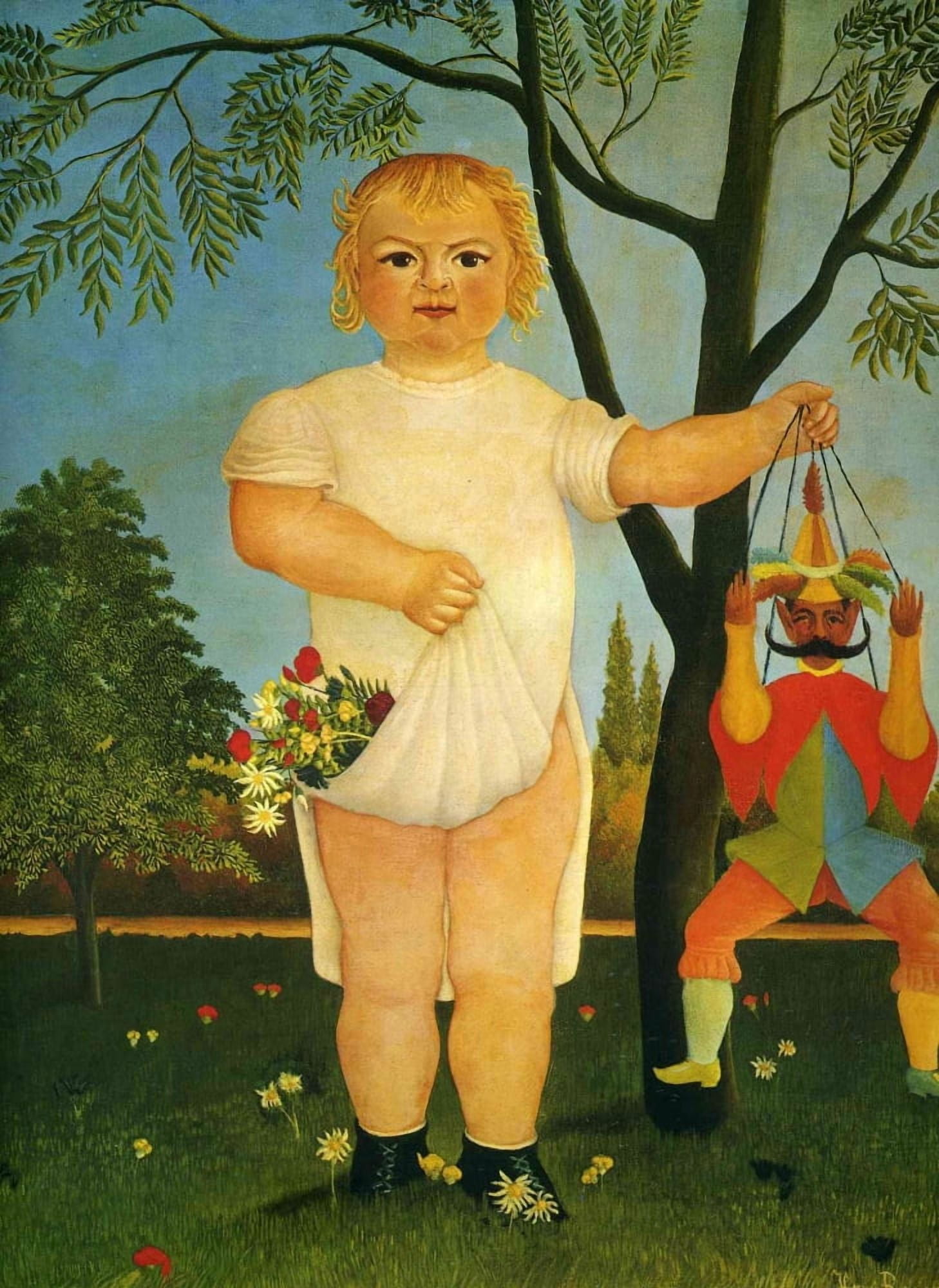Child with Punch Canvas Art - Henri Rousseau (24 x 36)