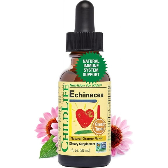 ChildLife Essentials Liquid Echinacea: Immune Booster for Kids, Natural Orange Flavor, 1 Fl Oz Bottle (Pack of 1)