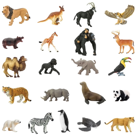 Childcraft Hand-Painted Zoo Animals, Assorted Types, Set Of 21